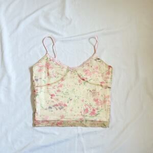 yellow floral print cami